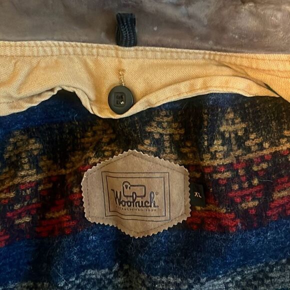 Woolrich Men's Tan Wool Blend Aztec Navajo Blanket Lined Jacket Size XL - Picture 14 of 15